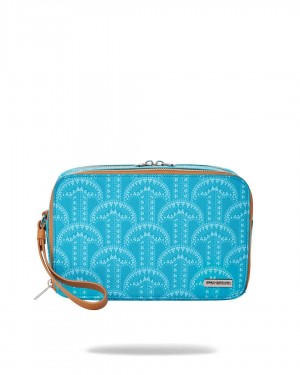 Sprayground Pochette ILLUCHAINS TURQ TOILETRY Turquoise | RQJBE3197