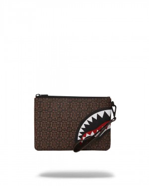 Sprayground Pochette SHARKS IN PARIS CHECK POCHETTE Brown | JVHIG4160