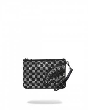 Sprayground Pochette TRINITY CHECKERED POUCHETTE Black | VFLPT5379