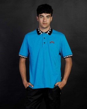 Sprayground Polo shirt SPRAY POLO Blue | SFQOP4579