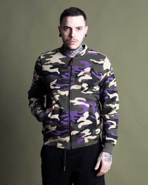 Sprayground Sweatshirt JACKET Camo Purple | BKFCZ3457