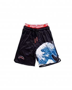 Sprayground Swimsuit JAPAN WAVE SWIM SHORTS Black | RXTAI1903