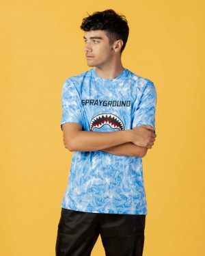 Sprayground T-shirt COLOR DRIPS Blue | IORVT0296