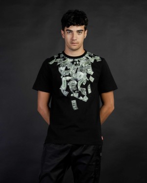 Sprayground T-shirt MONEY Black | QGLUA7218