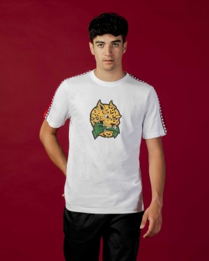 Sprayground T-shirt MONEY SPRAYBAND Leopard White | ZJDLM4178