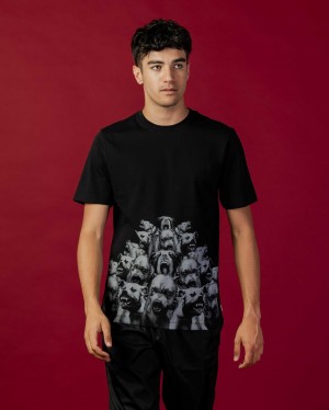 Sprayground T-shirt PITBULLS Black | GNUOV1283