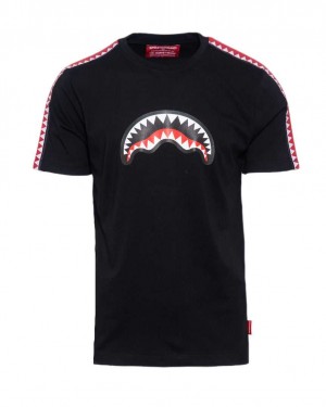 Sprayground T-shirt SHARK CREW Black | QNWOZ1286