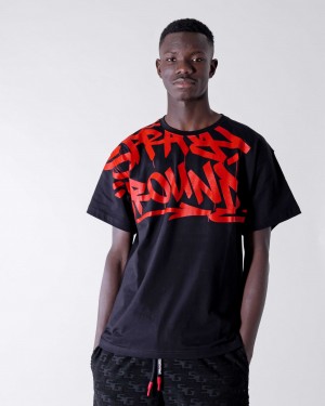 Sprayground T-shirt SPRAYGROUND TAG Black | ETVWJ5629