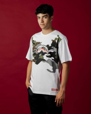 Sprayground T-shirt STAMPA MIMETICA White | FQPHJ6780