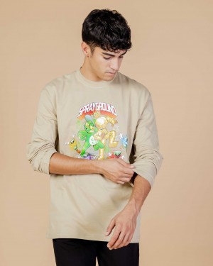 Sprayground T-shirt THE FIGHT Beige | URZJX6984