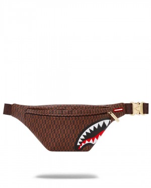 Sprayground Waist bag MONEY CHECKERED SAVVY CROSSBODY Brown | EOXIB8469