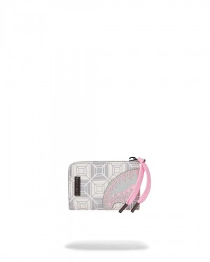 Sprayground Wallet Ai STUNNA WALLET Cream Grey | YIPJH6074