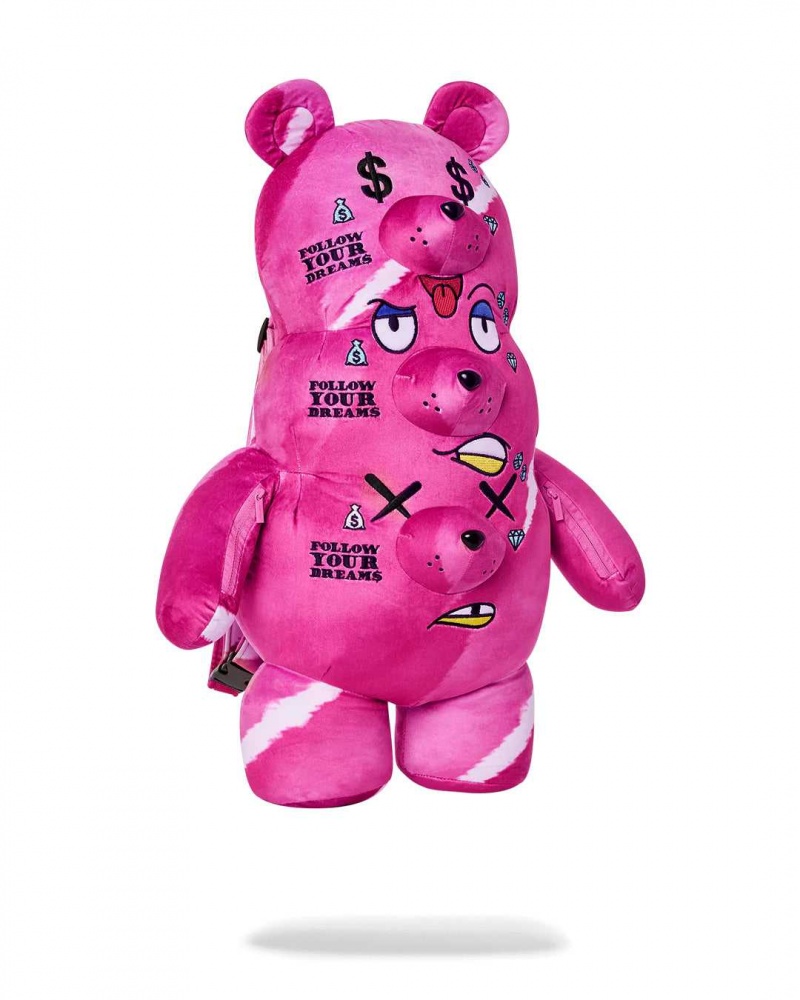 Sprayground Backpack 3 HEADED BEAR BACKPACK TEDDY BEAR Pink | XCAYE5097