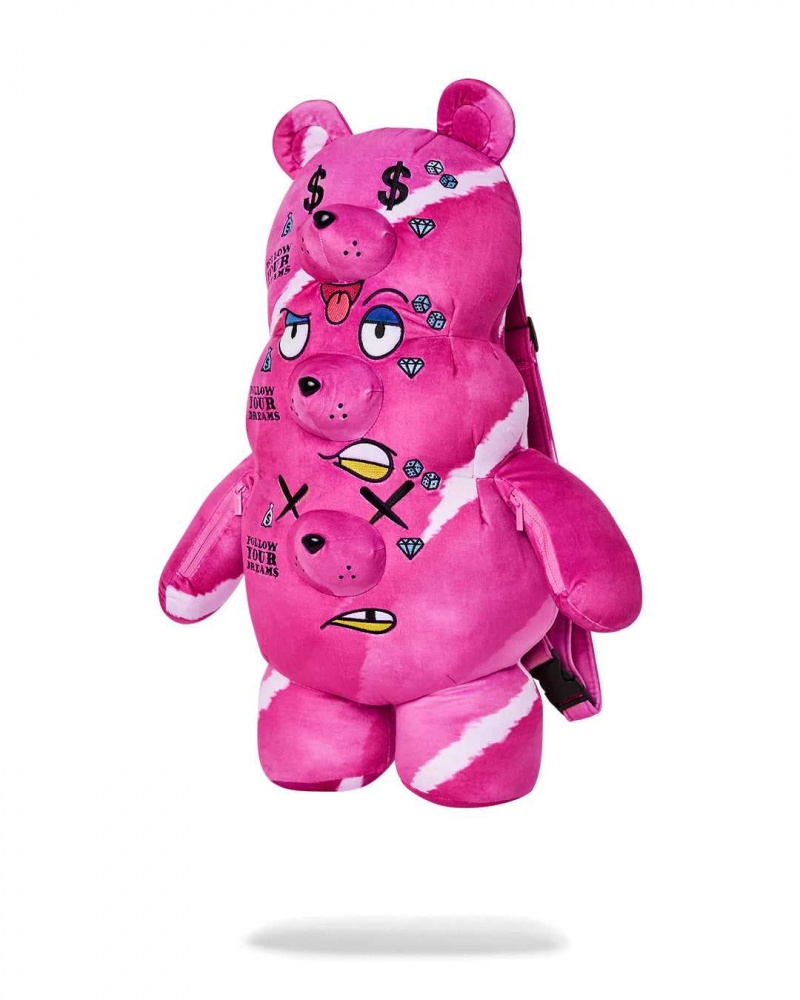 Sprayground Backpack 3 HEADED BEAR BACKPACK TEDDY BEAR Pink | XCAYE5097