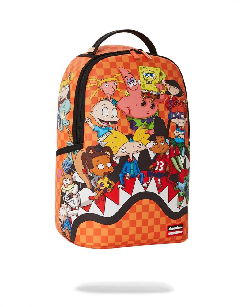 Sprayground Backpack 90S NICK CHARACTERS CHILLING BACKPACK Orange | DFKLY0315