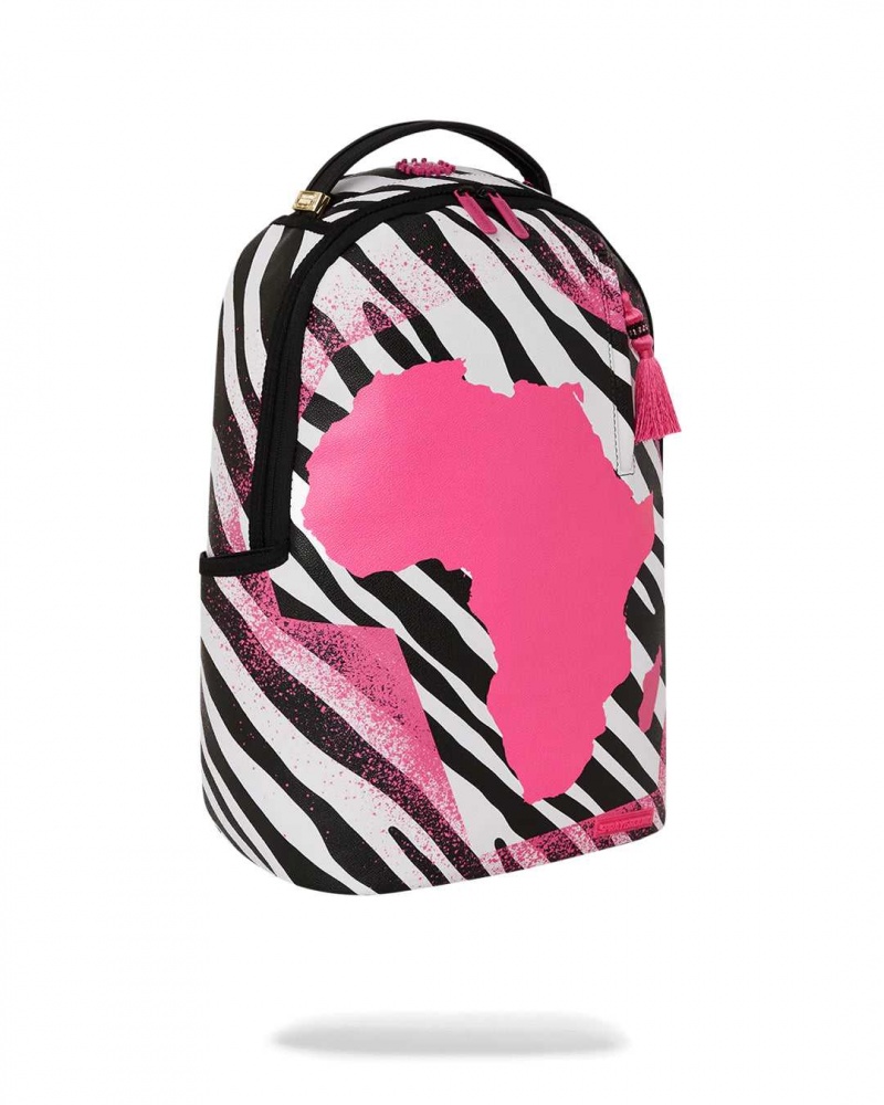 Sprayground Backpack AI AFRICA ZEBRA BACKPACK Pink | ZDRMI2310