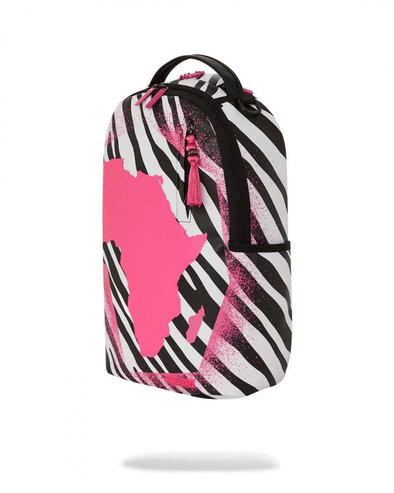 Sprayground Backpack AI AFRICA ZEBRA BACKPACK Pink | ZDRMI2310