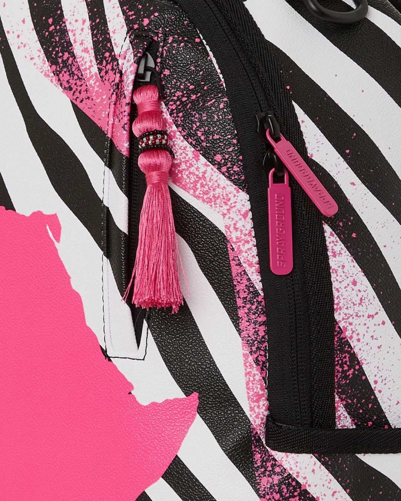 Sprayground Backpack AI AFRICA ZEBRA BACKPACK Pink | ZDRMI2310