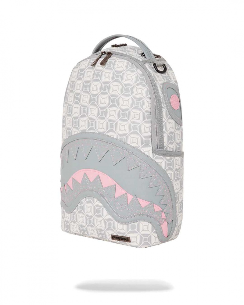 Sprayground Backpack AI STUNNA DLXSVF BACKPACK Cream Grey | ENDYL0862