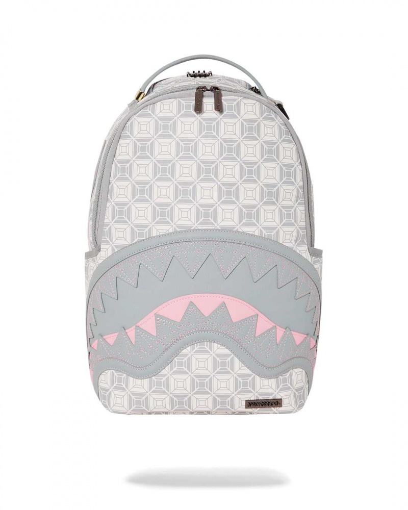 Sprayground Backpack AI STUNNA DLXSVF BACKPACK Cream Grey | ENDYL0862