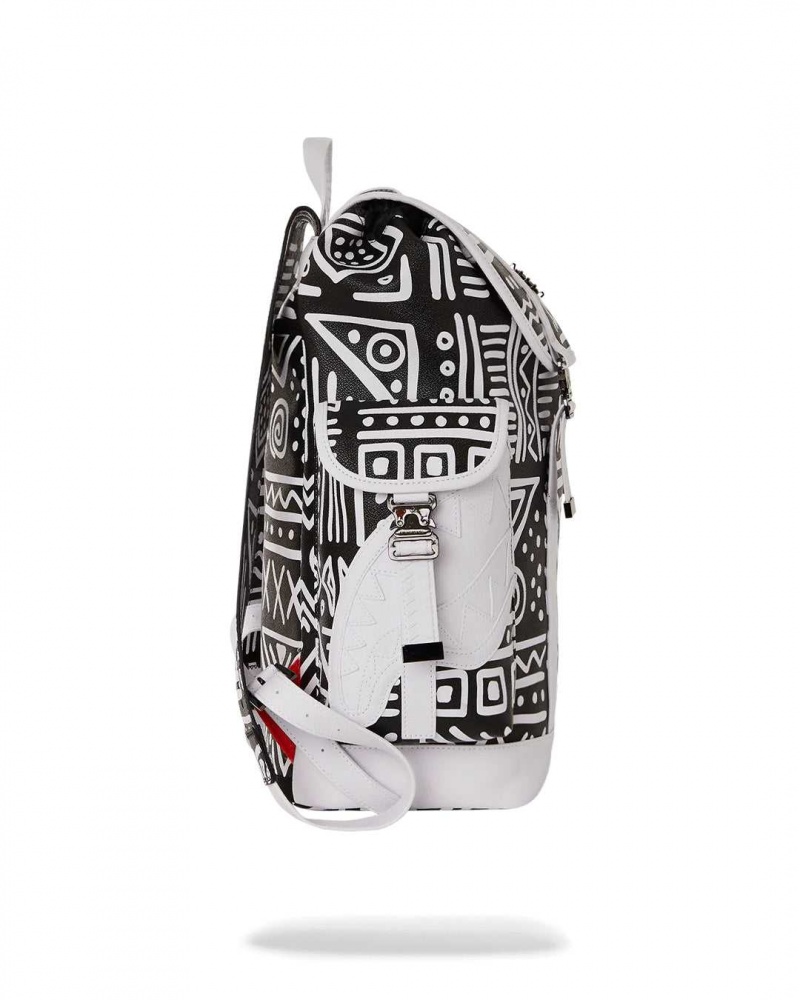 Sprayground Backpack AI TRIBAL COURTURE MONTE CARLO White | GRMEN3740