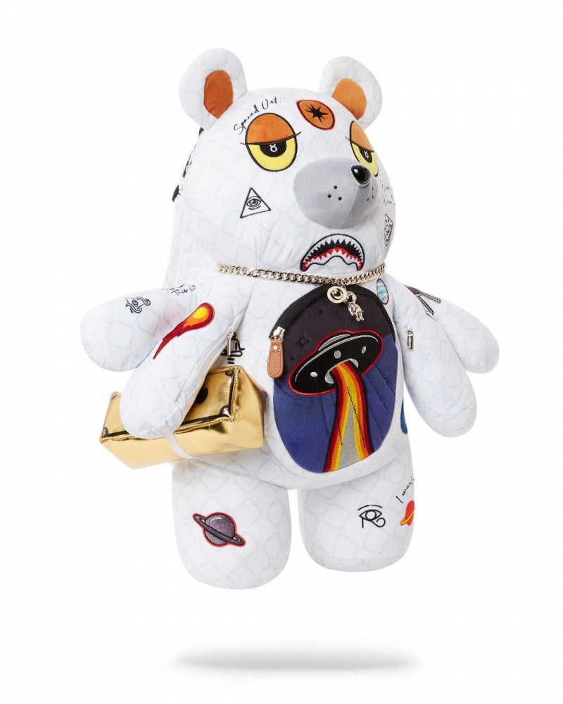 Sprayground Backpack ALIEN RICH BEAR BACKPACK White | FQCVW4978