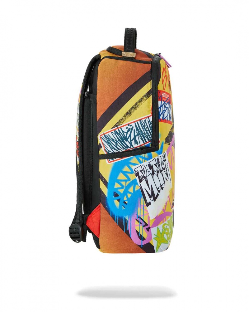 Sprayground Backpack ALIEN TRASHED SIGN DLXSR BACKPACK Orange | NTOPB2950