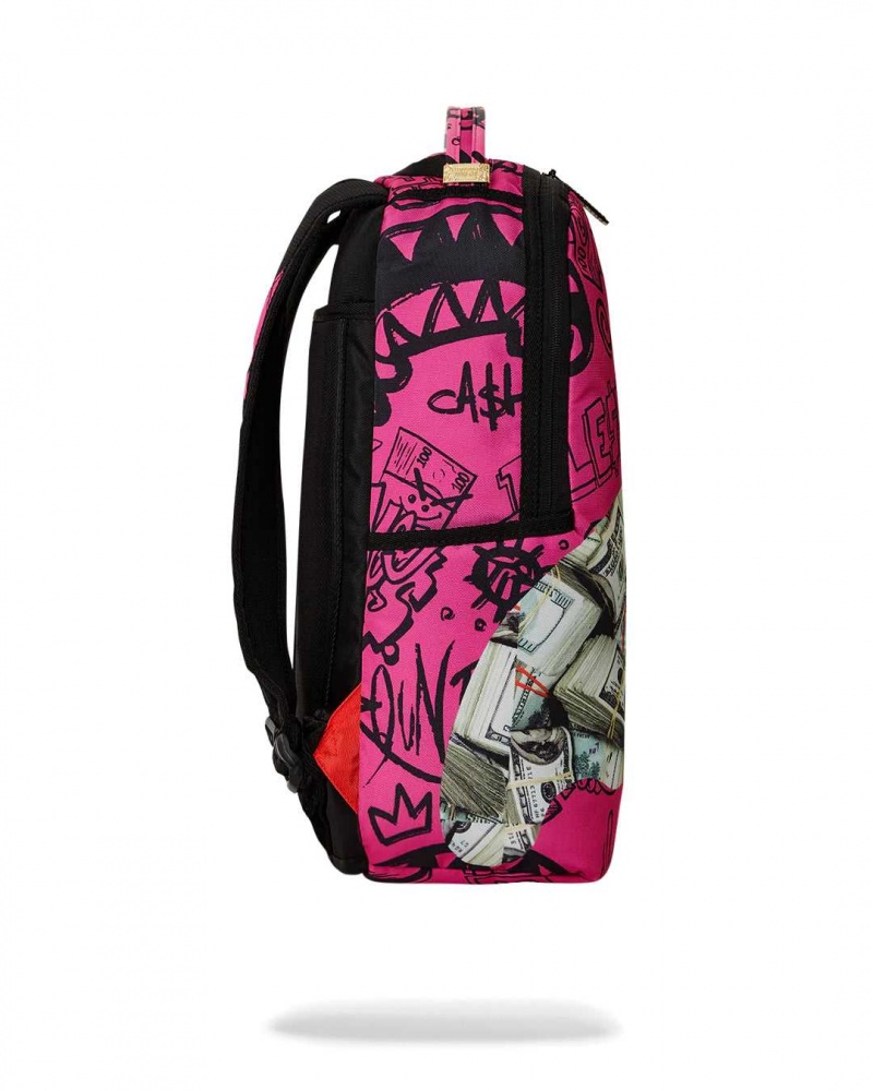 Sprayground Backpack AND DLXSV SPLIT BACKPACK Pink Camo Fuchsia | SJMTX9734