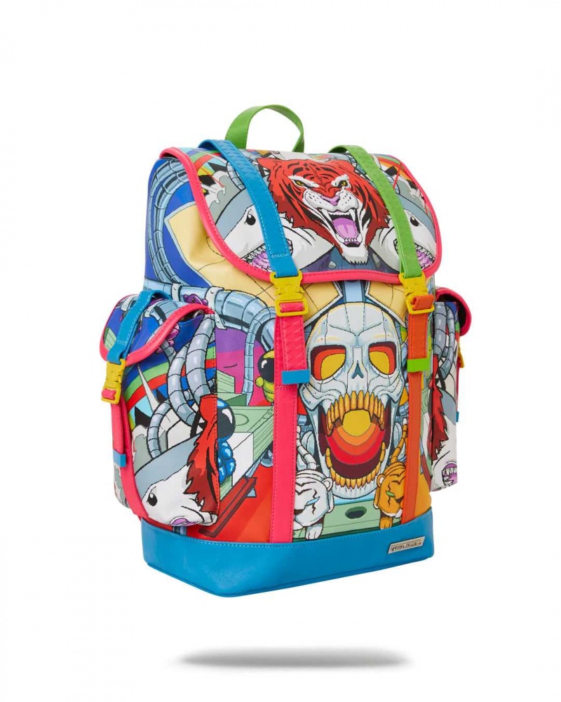 Sprayground Backpack ASTROJUNGLE MONTECARLO Blue | ZLKQJ6903