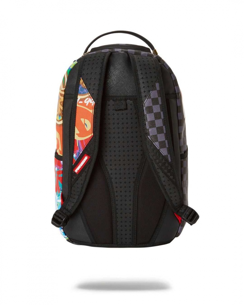 Sprayground Backpack ASTRO CURTAIN DLXR BACKPACK Gold Black | KUCSN7968