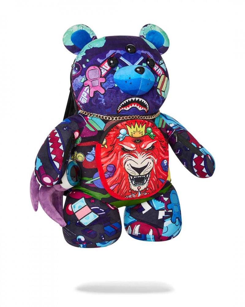 Sprayground Backpack ASTRO PSYCHO BEAR BACKPACK Purple | SULVM1360