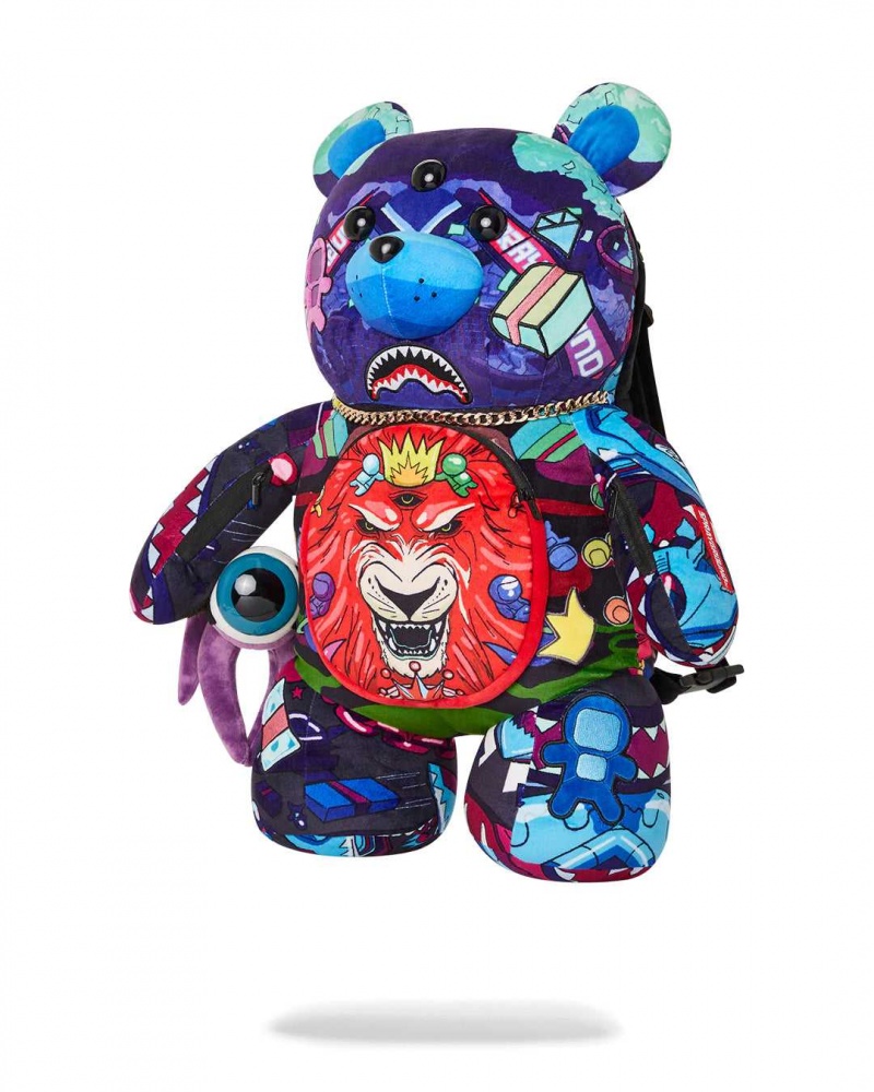 Sprayground Backpack ASTRO PSYCHO BEAR BACKPACK Purple | SULVM1360