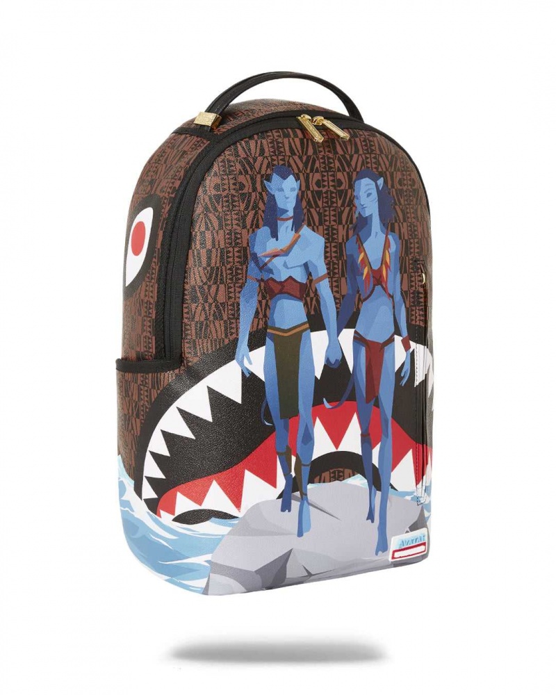 Sprayground Backpack AVATAR OCEAN SHARK BACKPACK Brown | HBQNU1948