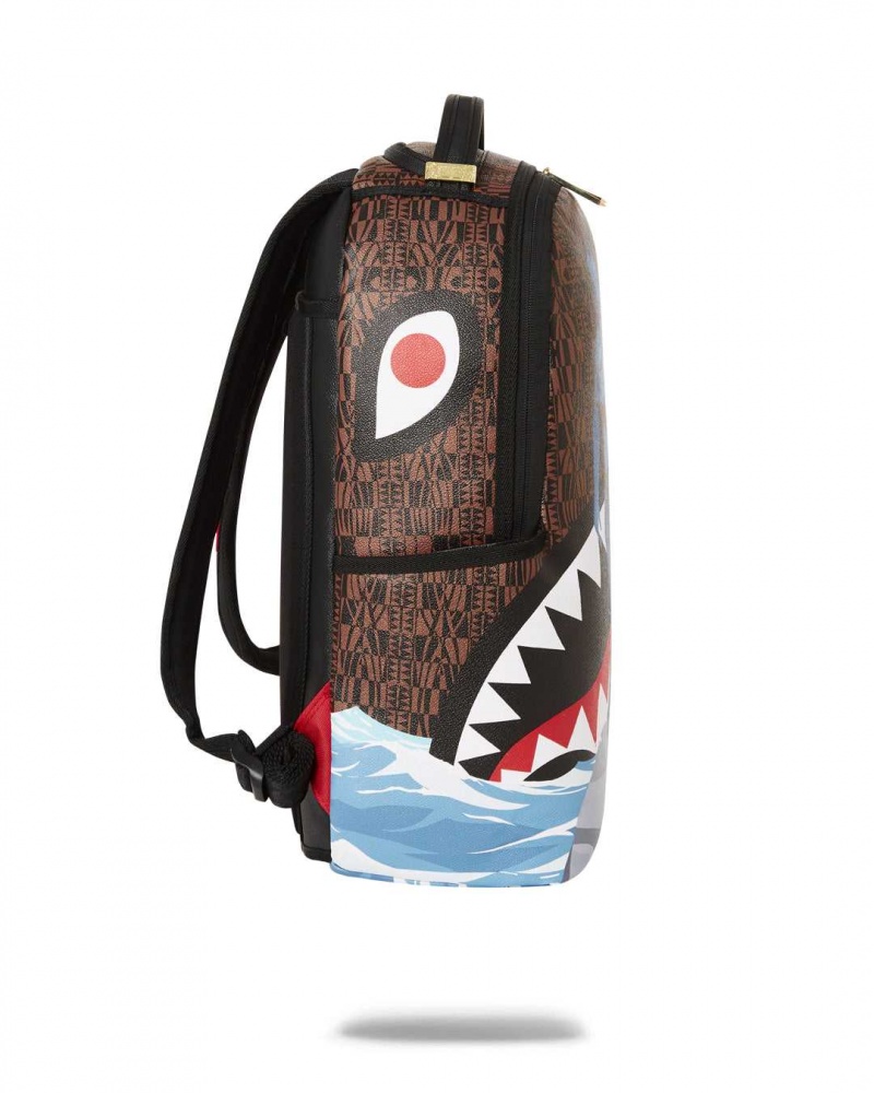 Sprayground Backpack AVATAR OCEAN SHARK BACKPACK Brown | HBQNU1948