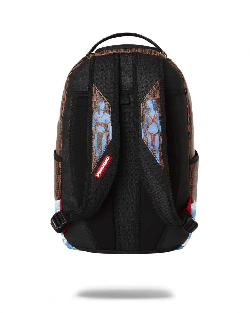 Sprayground Backpack AVATAR OCEAN SHARK BACKPACK Brown | HBQNU1948