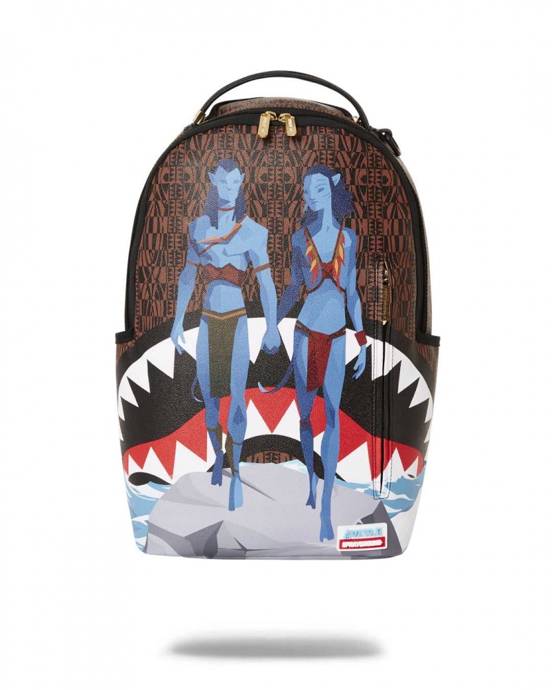 Sprayground Backpack AVATAR OCEAN SHARK BACKPACK Brown | HBQNU1948