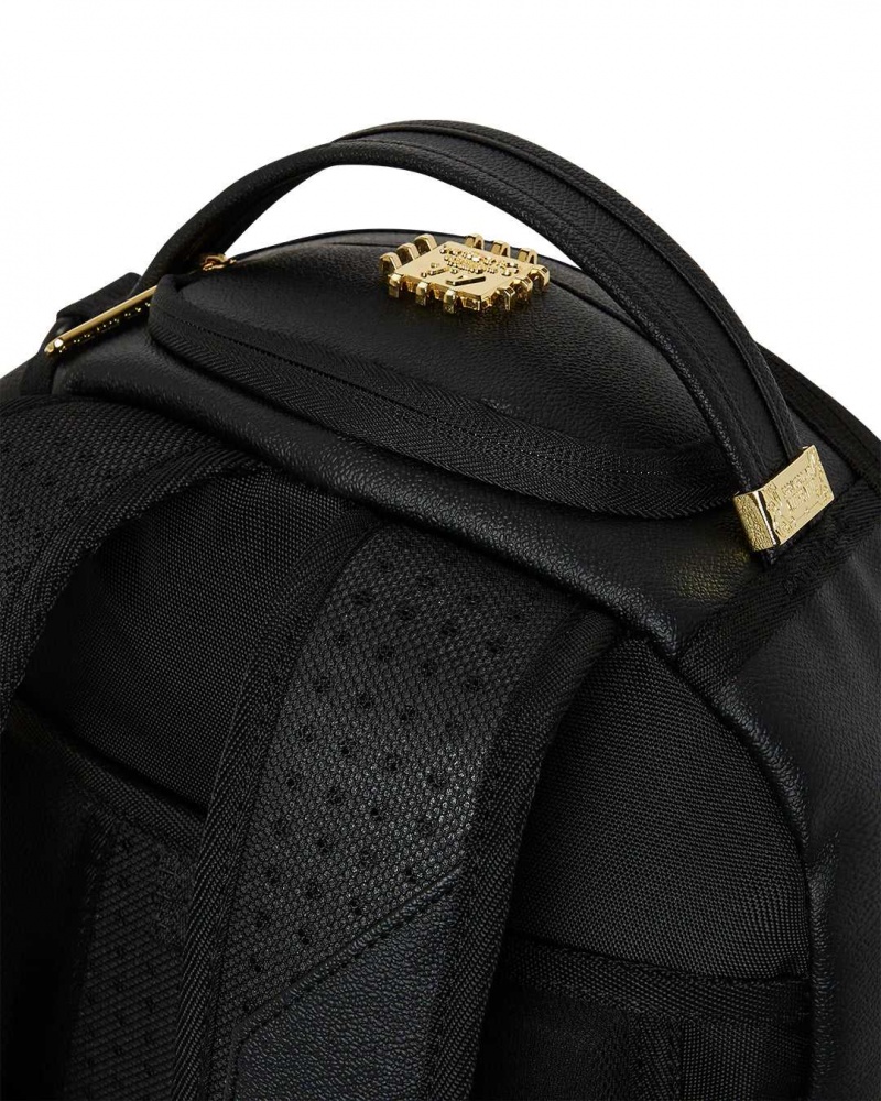 Sprayground Backpack Ai BEAD TIGER DLXSV BACKPACK Gold Black | UIMNY3578