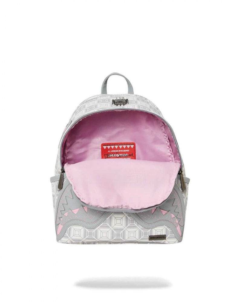 Sprayground Backpack Ai STUNNA SAVAGE Cream Grey | MIXGE1426