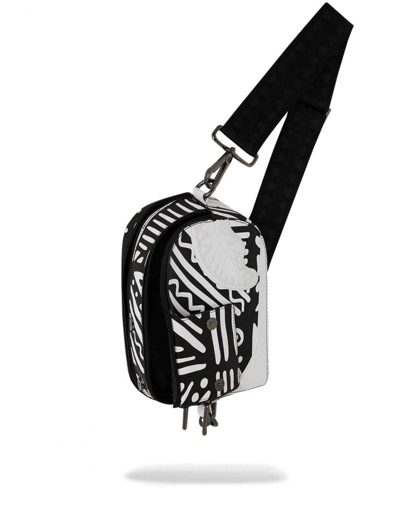 Sprayground Backpack Ai TRIBAL COURTURE SLING BACKPACK White | MNEBX8365