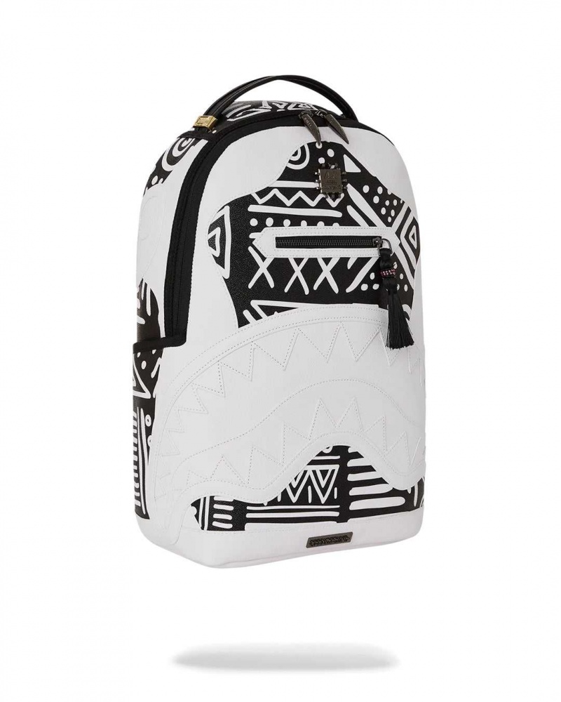 Sprayground Backpack Ai TRIBAL COURTURE BACKPACK White | FRGJU1725