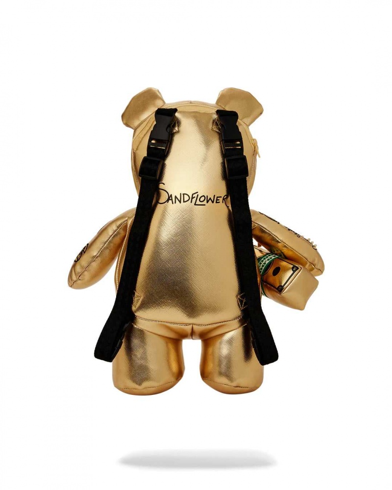 Sprayground Backpack Ai TRIBAL MEDIUM MONEYBEAR BACKPACK Gold | GYFPD0694