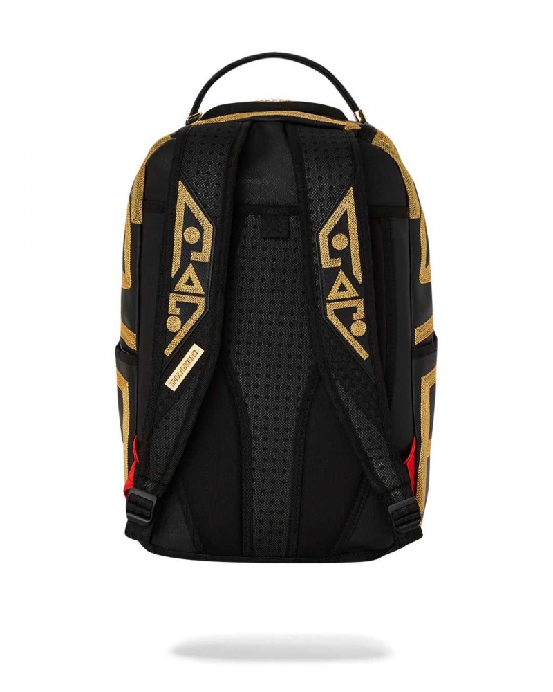 Sprayground Backpack Ai TRIBAL STARS DLXSV BACKPACK Gold Black | NSPTF4859