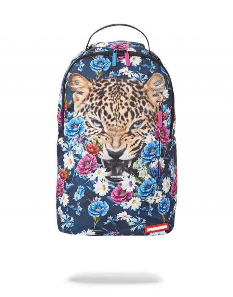 Sprayground Backpack BABY Leopard Blue | AYXZD0794