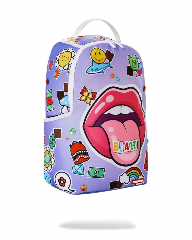 Sprayground Backpack BLAH LIP SERVICE DLXSR BACKPACK Purple | HJQID8745