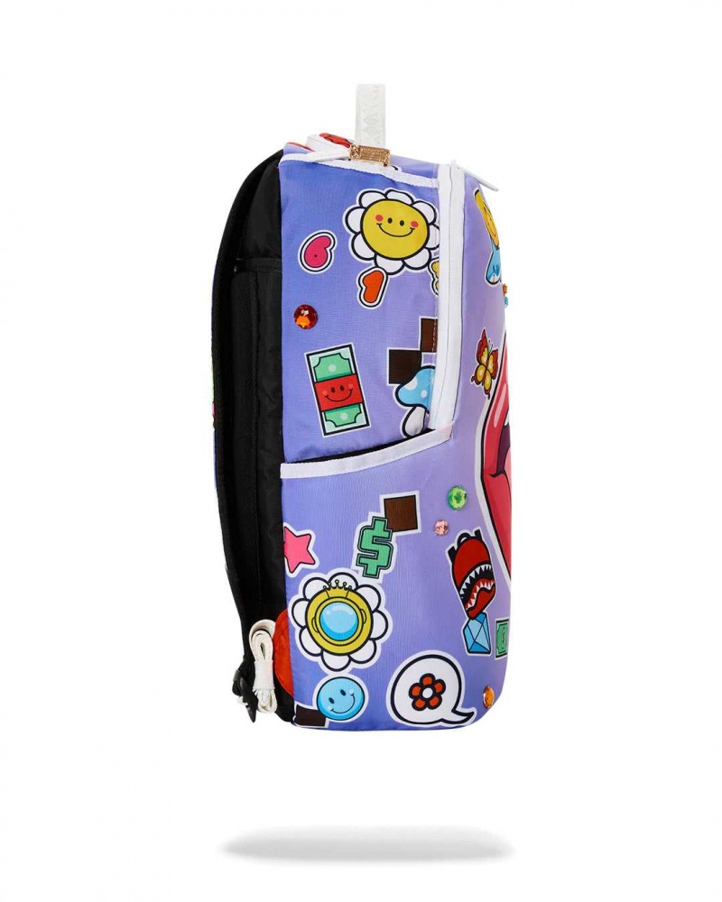 Sprayground Backpack BLAH LIP SERVICE DLXSR BACKPACK Purple | HJQID8745