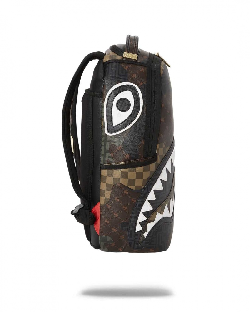 Sprayground Backpack BRANDED DLX BACKPACK Camo Brown | UCNKW7365