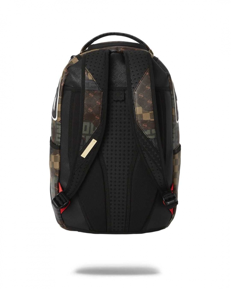 Sprayground Backpack BRANDED DLX BACKPACK Camo Brown | UCNKW7365