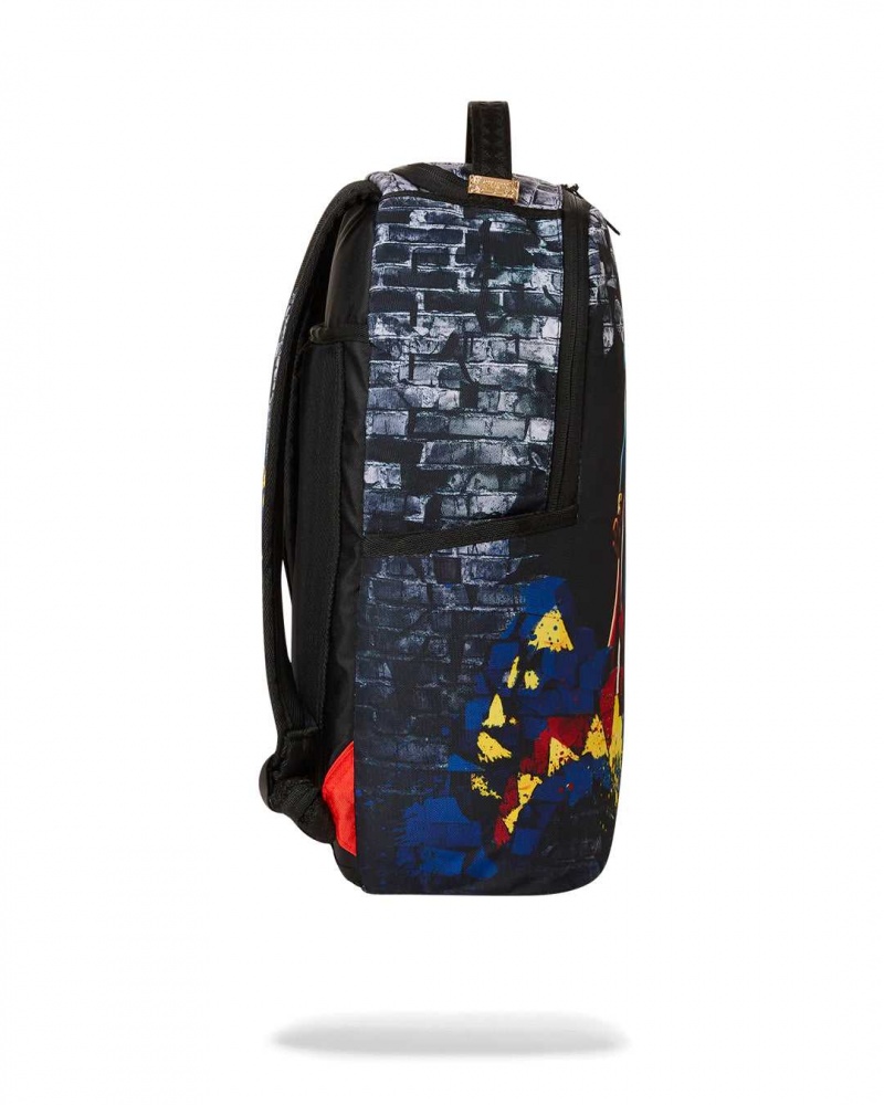 Sprayground Backpack BRICK BREAK BACKPACK Dark Red Blue | YXDPA6427