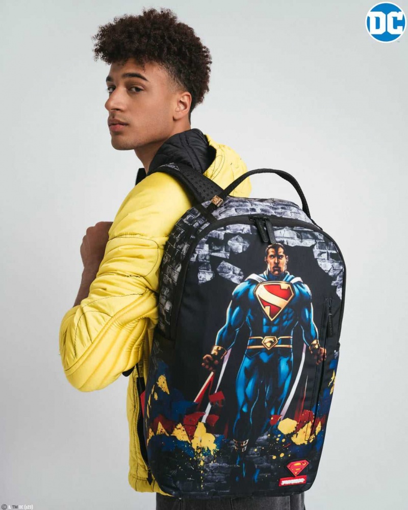 Sprayground Backpack BRICK BREAK BACKPACK Dark Red Blue | YXDPA6427