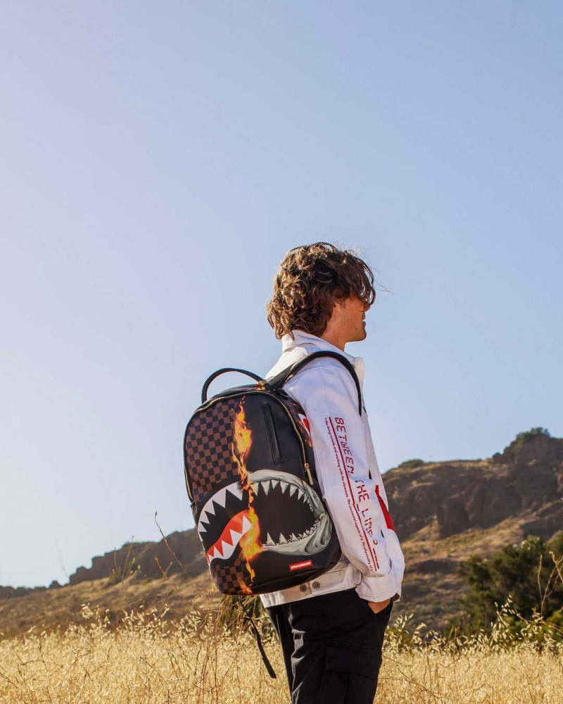 Sprayground Backpack BURNT SHARKS IN PARIS DLX BACKPACK Black | FPEBZ1835